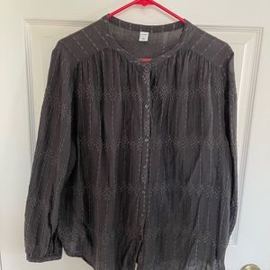 Black peasant blouse. Great with jeans.